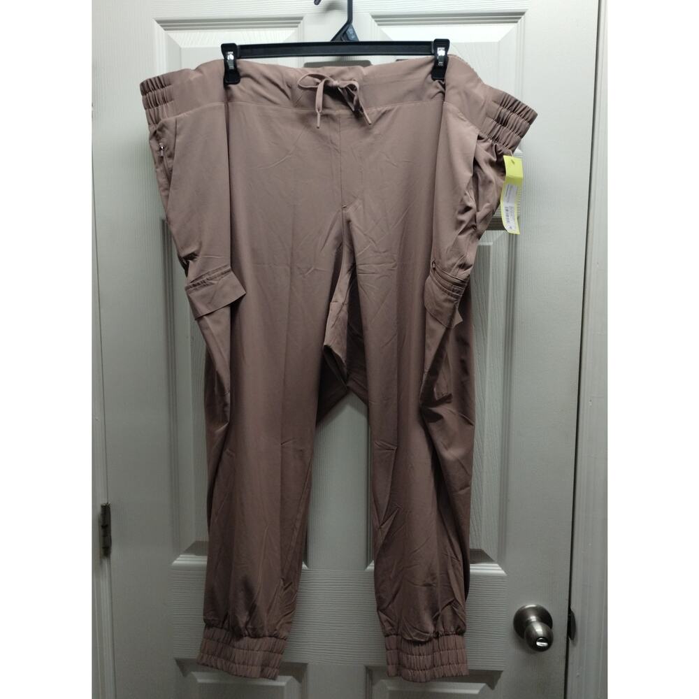 All in Motion NWT Plus Size 4X Brown Active Light Mid-Rise Cargo Joggers